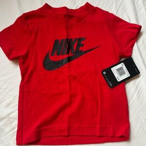Nike Kids Red Tee with Black Logo